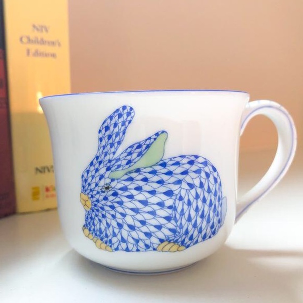 Authentic Herend bunny rabbit tea cup or mug